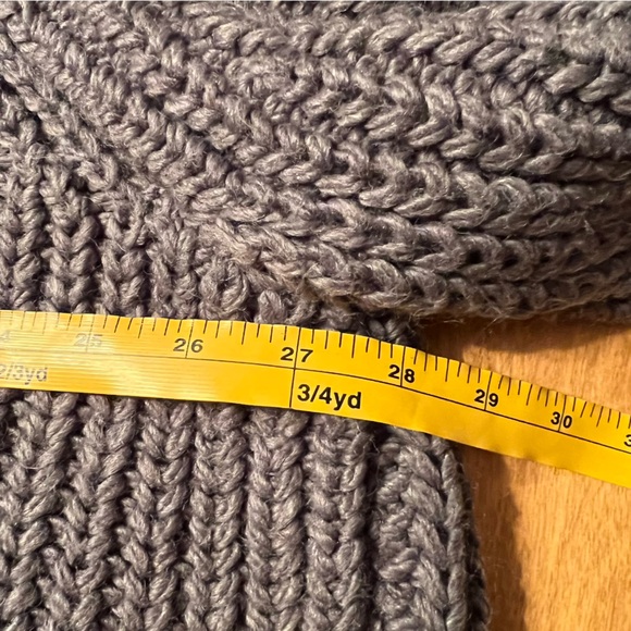 H&M Chunky Sweater Womens L Grey Knit Mock Neck Boxy Oversized W/Flaw - Picture 8 of 10